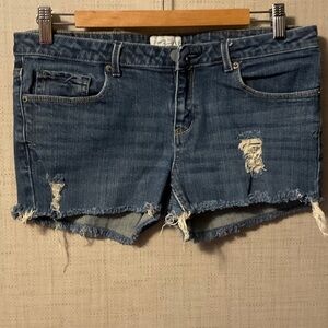 Aeropostale Blue Distressed Jean Shorts